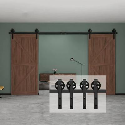 China Modern Sliding Wooden Barn Door Hardware 8ft Barn Door Hardware Track Kit for sale