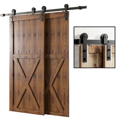 China Modern Bypass Sliding Barn Door Hardware Track Bent Hanger System for sale