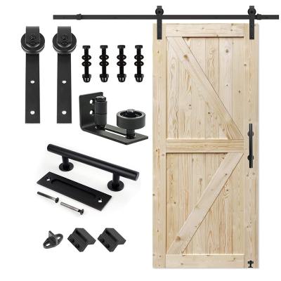 China Heavy Duty Modern 6ft Smoothly And Quietly Sliding Hardware Single Door Barn Door Kit I Shape Hangers Barn Door Handle for sale