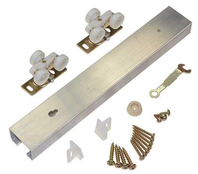 China The other door & Window Accessories Commercial Grade Pocket Sliding Door Hardware Frame Track Roller Kits With Steel Stud for sale