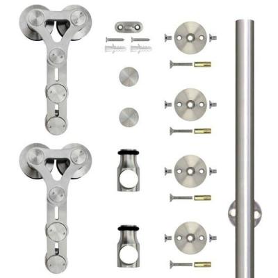 China Residetial Stainless Steel Sliding System Barn Door Hardware For Wooden Door for sale