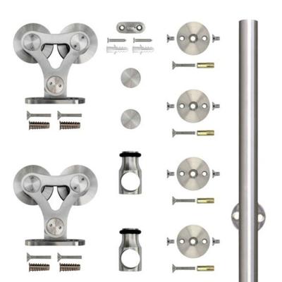 China Residetial Stainless Steel Top Quantity Barn Door Hardware Kits for sale