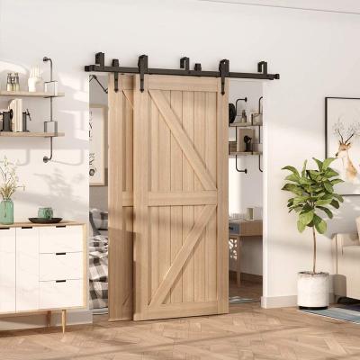 China Environmental protection double door with bypass design wooden barn door hardware set for sale