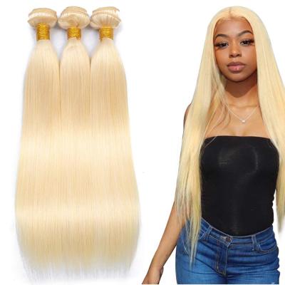 China Silky Straight Wave 12A Grade Cuticle Aligned Raw Virgin Hair 613 Blonde Hair Bundles 100% Hair Extension for sale