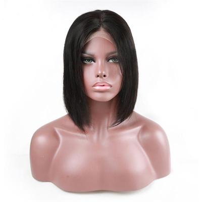 China Best Quality Brazilian Lead Wave Lace Front Wig Baby Straight Hair Real Hair Silky Straight High Density Short Wigs for sale