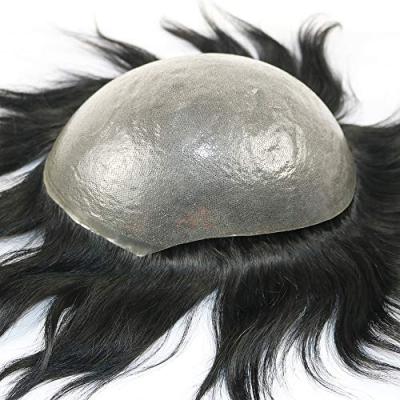 China 100% Virgin Hair Custom Hairpiece V-looped 0.04mm Thin Hair Skin Toupee Wigs For Indian Men Hair Replacement Wigs Men Hair System for sale