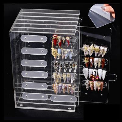 China Acrylic False Nail Tips Nail Art Decoration Container A06 Showcase Nail Color Card Storage Box for sale