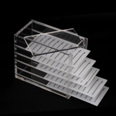 China Acrylic Extension Display Stand Makeup Tool Storage Box Lash Holder Pallet Lash Extension False Eyelash Acrylic Organizer for sale