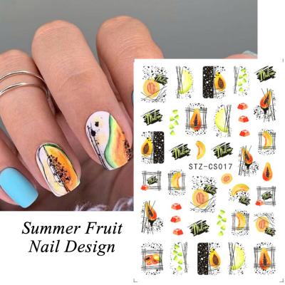 China Paper + PET + UV Ink + Glue Wholesale DIY STZCS 3D Nails Art Manicure Stickers Wraps Foil for sale