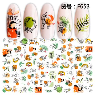 China PET+ PET+ Glue F Series Laser Gold Silver 3D Finger Nail Paper + Metallic Beauty Art Salon DIY Sticker Decals Adhesive Manicure Finger Nail Manicure UV for sale