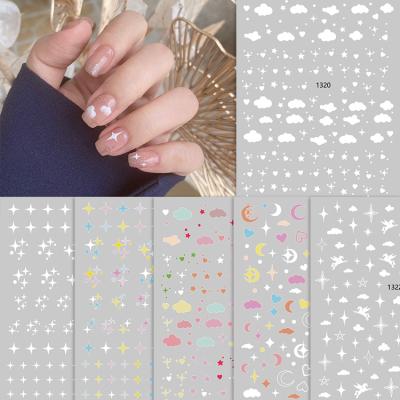 China Joyful1230- 1322 Hot Selling Silver Paper Butterflies Gold 3D Nail Sticker Multi-design Decal Sticker Nail Art Decoration Nail Decals for sale