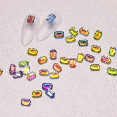 China Nail Art DIY Decoration 2022 Summer Design Cube Sugar Nail Art Aurora Resin Crystal Rhinestones Nail Art Rhinestones DIY Decoration for sale