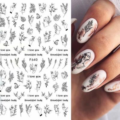 China Custom Eco-friendly Fashionable Nail Art Sticker Decoration 3d Nail Sticker Wholesale Cartoon High Quality for sale