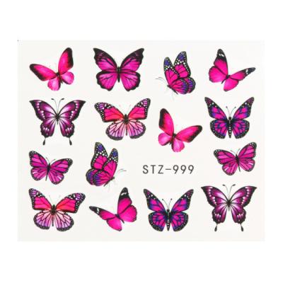 China Cartoon Watermark Nail Decal and Sticker Flower Butterfly Color DIY Spring Single Slider for Manicure Nail Art Watermar Stickers for sale