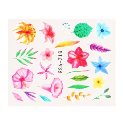 China Cartoon Watermark Nail Decal and Sticker Flower Butterfly Color DIY Spring Simple Slider for Nail Art Watermark Nail Manicure Sticker for sale