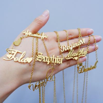 China FASHIONABLE Custom Name Jewelry Personalized Name Chain 14k 18k Gold Plated Stainless Steel Custom Necklace for sale