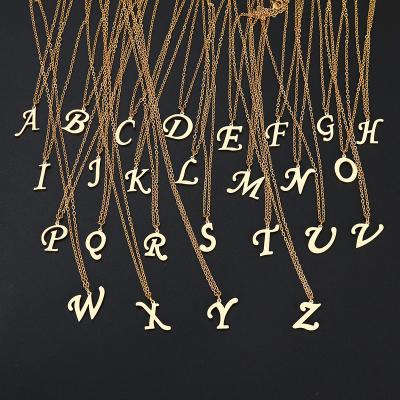 China TRENDY Women Fashion Jewelry A-Z Alphabet Letter Pendant Necklaces Customization Stainless Steel Initial Necklace Pendant Charms for sale