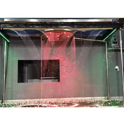 China New Modern Curtain Wall FREE DESIGN Water Curtain Fountain Indoor Digital Waterfall for sale