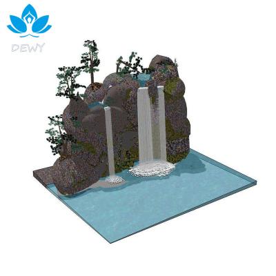 China Modern China Wall Water Fountain with Artificial Hill Decoration Waterfall Pattern for sale