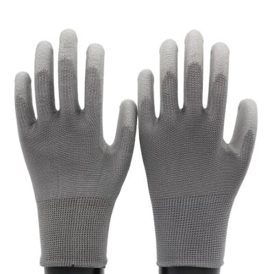 China BMSAFETY Nylon Non-slip Gardening Gloves Palm PU Coated Gloves Seamless PU Palm Fitted Gloves for sale