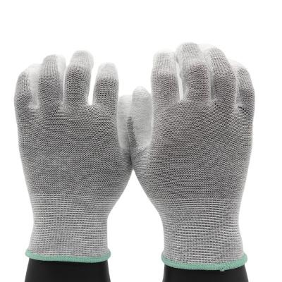 China BMSAFETY PU Plam Gloves Carbon Fiber ESD Gardening Anti-Static Coating Gloves for sale