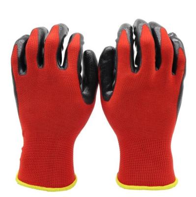 China High Quality Black 13G Gardening Nitrile Coated Occupational Safety Gloves for sale