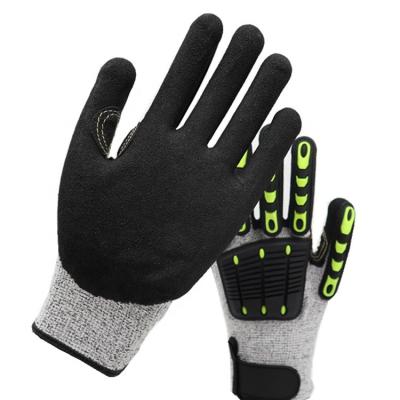 China TPR Anti Vibration Shock Proof Gloves Gardening Fork Reinforce Mechanic Impact Gloves for sale