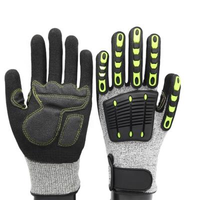 China TPR Anti Vibration Shock Proof Gardening Gloves Impact Cut Resistant Industrial Gloves for sale