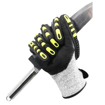 China Anti Vibration TPR Anti Cut Nitriles Safety Gardening Gloves Sandy For Industry Work for sale