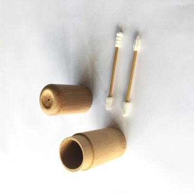 China Portable Reusable Reusable Cotton Natural Bamboo Buds Packed In Mini Bamboo Tube With Customized Logo for sale