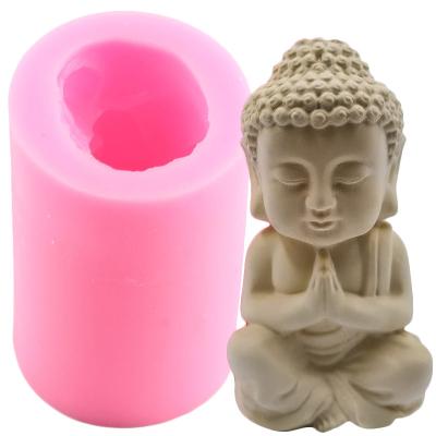 China Sustainable Candle Silicone Mold Buddha Design DIY Wax Craft Soap Mold Decorating Tools Handmade Accessories for sale