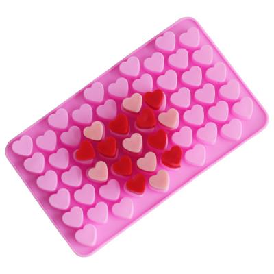 China Viable 55 Grids Silicone Chocolate Mold Heart Shape Cake Decorating Tools Non-Stick Fondant Candy Mold DIY Baking Accessories for sale