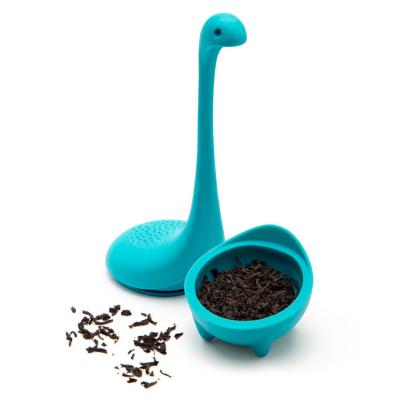 China Tea Infusers Soup Spoon Dinosaur Shape Food Grade Silicone Handle Design Sustainable Creative Kitchen Ensures Cooking Stirrer Spoon for sale