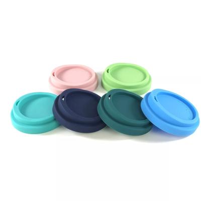 China Viable Reusable Lid 95mm 85mm 65mm Moon Shape Silicone Lid Covers Moon Shape Cheap Price Food Grade Silicone Coffee Cup Cover Lids for sale