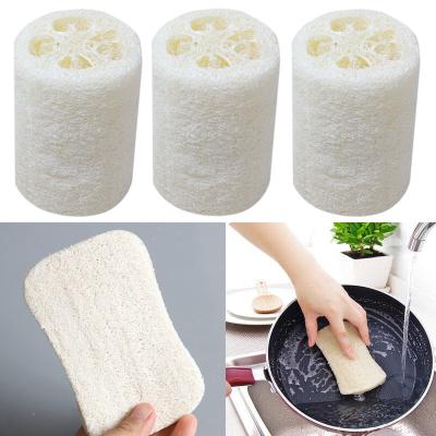 China Sustainable Kitchen Scrubber Natural Loofah Cleaning Wash Sweeps Bath Body Shower Wash Sponge Bathroom Accessories for sale