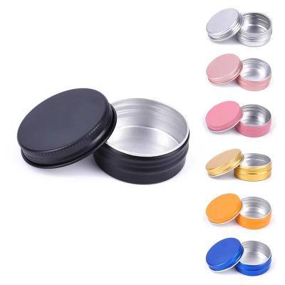 China 30g 50g 100g metal tin can containers eco-friendly screw cap aluminum jar with lids container eco-friendly tin can metal jar for sale