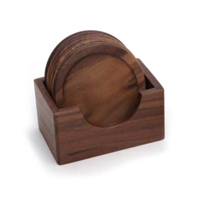 China Sustainable Tableware Coaster Set Wooden Walnuts Around Teacup Mats Teacup Mats Place Mats Cup Holder Creative Solid Wood Dining Coasters for sale