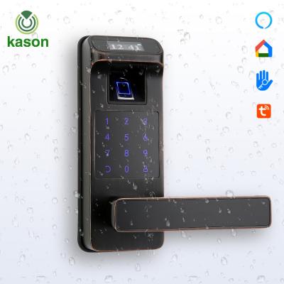 China Modern Fingerprint Recognition Fechadura Cerradura Intelbras Keyless Keypad Enter Smart Door Lock Handle UK Dubai for sale