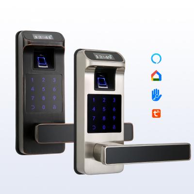 China Modern Smart Home Hotel System Fingerprint Door Lock Digital Door Lock Handle Security Locks Protection Monitoring for sale