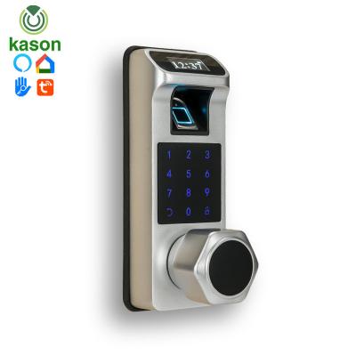 China NFC WIFI App Fingerprint Recognition Camera Tuya Smart Door Knob Lock Modern Maintenance Free Modular Fingerprint Embedded Lock for sale