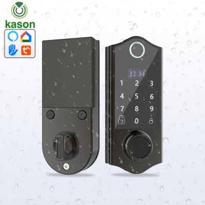 China Modern Right Left Automatic Motorized Openers Open Fingerprint Smart WIFI Alexa Compatible Double Deadbolt Door Lock For Locksmith for sale