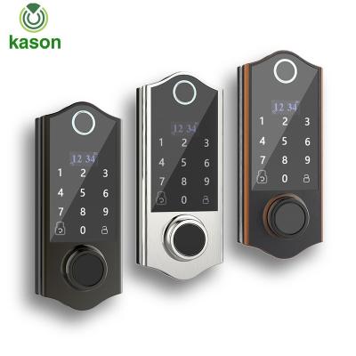 China Modern Keyless Electronic Door Lock Keypad Entry Zinc Profile Zinc Mechanism Automatic Lock Smart WIFI Fingerprint Smart Deadbolt for sale