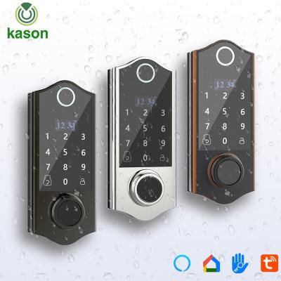 China Alexa Device Digital Passage Smart NFC WIFI Deadbolt Smart Lock American Door Modern Outdoor Remote Keyless Fingerprint Code for sale