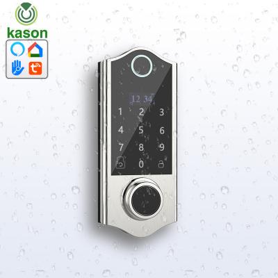 China Modern Fingerprint Keyless Keyless Touch Screen Smart Home Google Wi-Fi Lock Smart Alexa Compatible Intelligent Device House Lock Deadbolt for sale