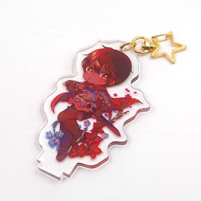 China High quality plastic clear acrylic key chain custom innovative transparent anime photo printed acrylic key chain for sale