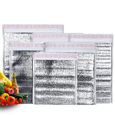 China Wholesale Disposable Insulated Aluminum Foil Cooler Bag Heat Insulation Aluminum Foil Seafood Takeaway Cooler Bag Cold Insulation for sale