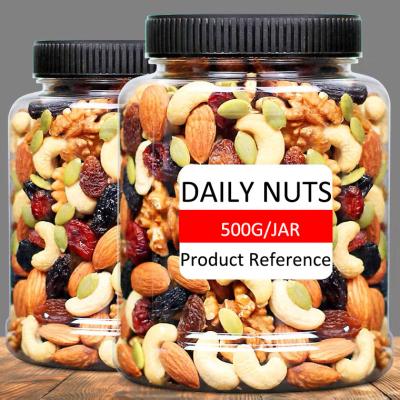 China OEM low fat wholesale 500g jar mixed nut snacks mix nuts and fruits dry food for sale