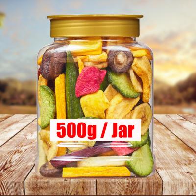 China OEM Wholesale Dried 500g VF Jar Mixed Dried Fruits And Vegetables Snacks Dehydrated Crispy Dried Fruits Vegetables for sale