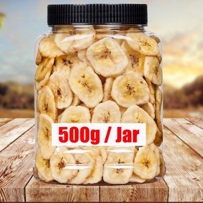 China Wholesale OEM Pot 500g VF Banana Chips Dried Crispy Dried Fruit Snacks Dehydrated Crispy Dried Fruit Vegetables for sale