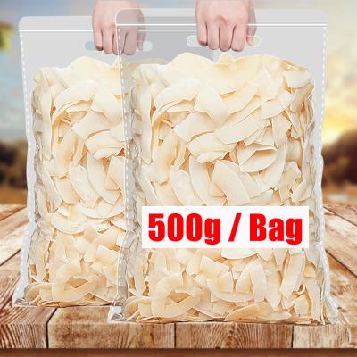 China Canned FRUIT PRESERVED Bag 500g OEM Hainanese Coconut Chips Casual Snacks Crispy Dried Fruit Food Wholesale for sale